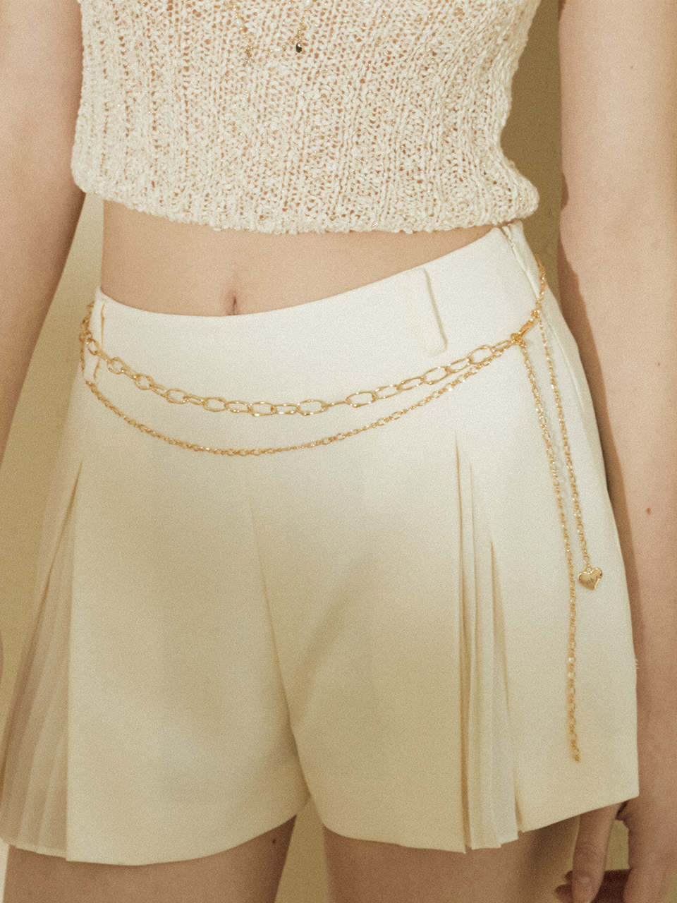LAYERED TWO CHAIN BELT_GOLD